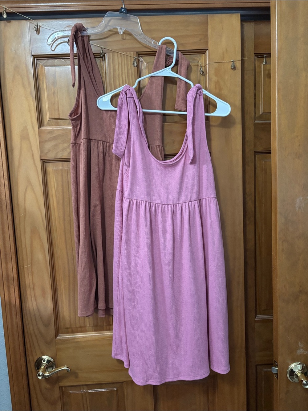 wild fable Mauve & Baby Pink Tie-Shoulder Mini Sundresses